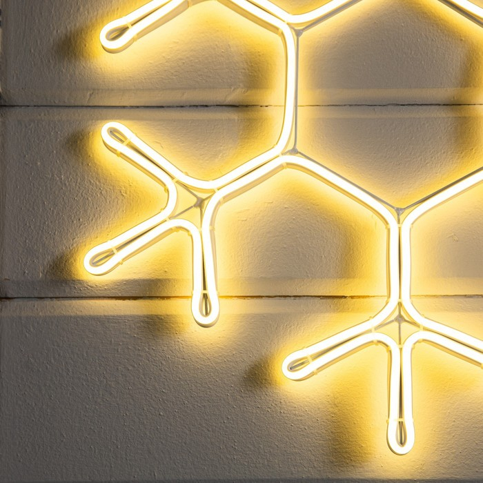 Неоновая фигура &laquo;Снежинка&raquo;, 50 см, 480 LED, 220 В, свечение тёплое белое