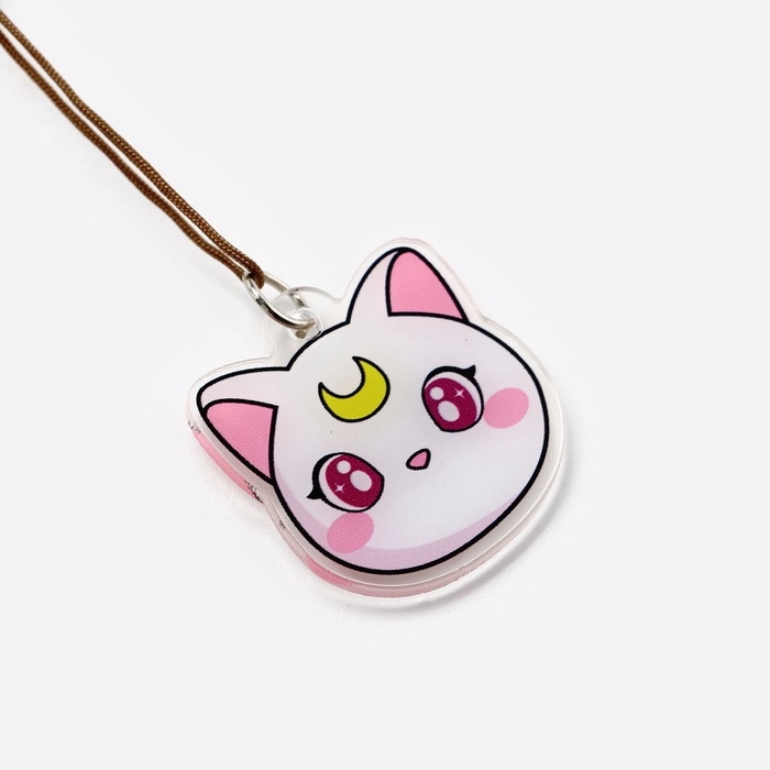 Брелок бусы для ключей &laquo;Белый кот&raquo;, 15 х 3 см