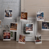 Гирлянда «Нить» 4.5 м с насадками «Прищепки-ёлочки», IP20, прозрачная нить, 20 LED, свечение тёплое белое, 220 В Гирлянда «Нить» 4.5 м с насадками «Прищепки-ёлочки», IP20, прозрачная нить, 20 LED, свечение тёплое белое, 220 В