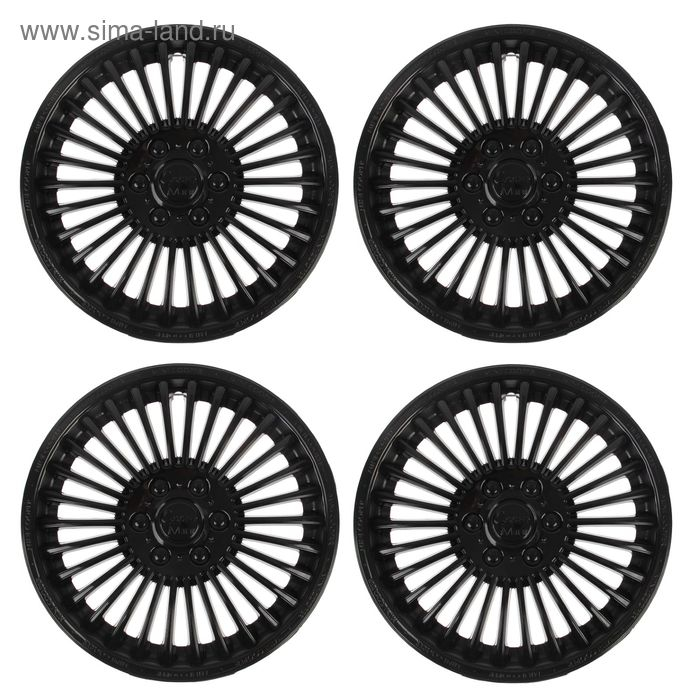 Колпаки колесные R14 "МИНИ-КУПЕР", черный глянец, набор 4 шт.