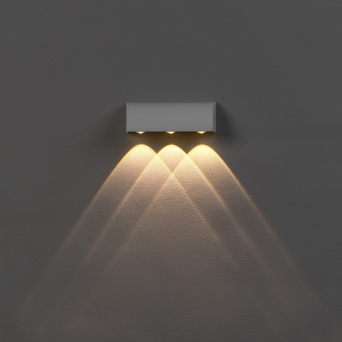 Светильник фасадный &laquo;Каскад&raquo;, FSD-093, 3 Вт, 3000К, 3 луча, IP65, 220 В, металл, белый