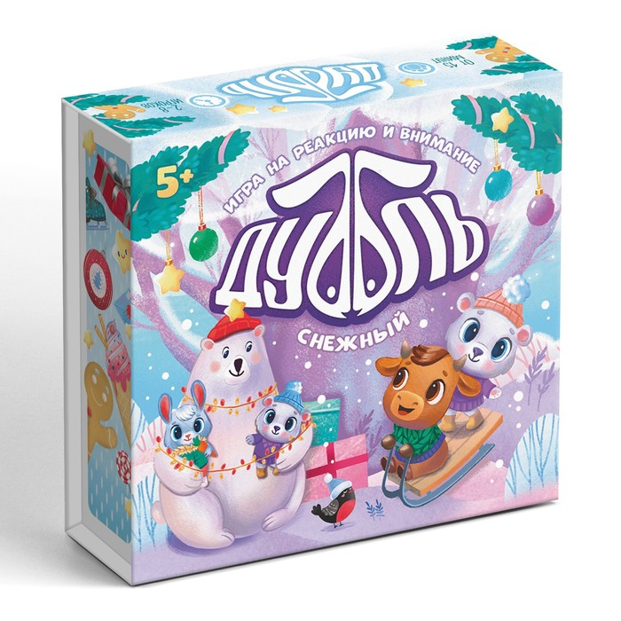 Новогодняя настольная игра &laquo;Новый год:Дуббль. Снежный&raquo;, 55 карт, 5+