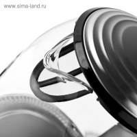 Чайник электрический BRAYER BR1003, стекло, 1.7 л, 2200 Вт, регулировка t&deg;, серебристый