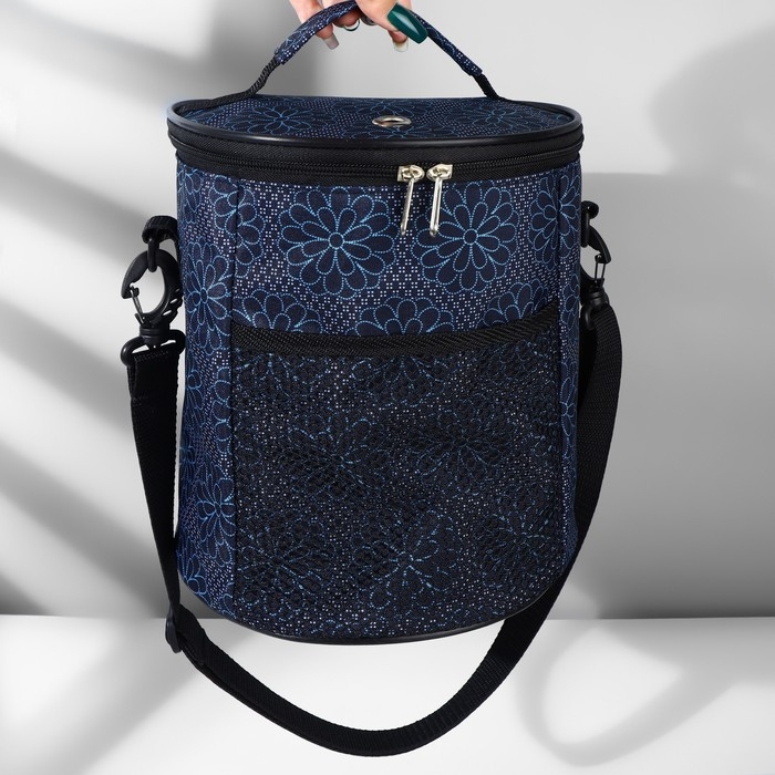 Сумка-футляр &laquo;Синие цветы&raquo;, 2 люверса, d = 21 &times; 23 см, цвет разноцветный