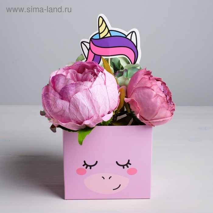 Коробка для цветов с топпером &laquo;Чудо&raquo;, 11 х 12 х 10 см