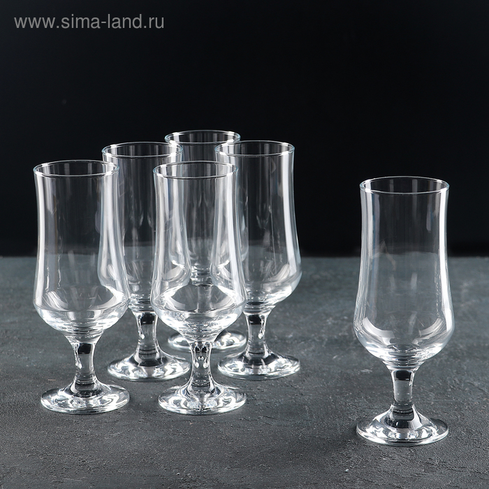 Набор стеклянных бокалов для пива Tulipe, 385 мл, 6 шт