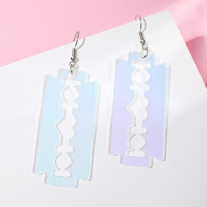 Серьги акрил &laquo;Сияние&raquo; лезвие, цвет голубой