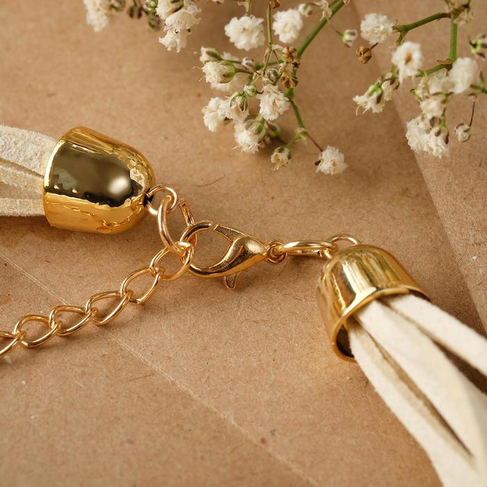 Колье «Вдохновение» шар №12,14, цвет бело-бежевый в золоте, L=50 см Колье «Вдохновение» шар №12,14, цвет бело-бежевый в золоте, L=50 см