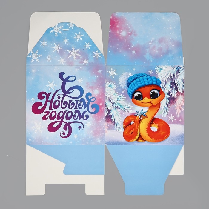 Новый год. Коробка подарочная новогодняя складная &laquo;Змея 2025&raquo;, 18 х 18 х 18 см, Новый год