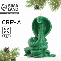 Новогодняя свеча интерьерная &laquo;Новый год: Змея на монетках&raquo;, зелёная, 78 х 61 х 52
