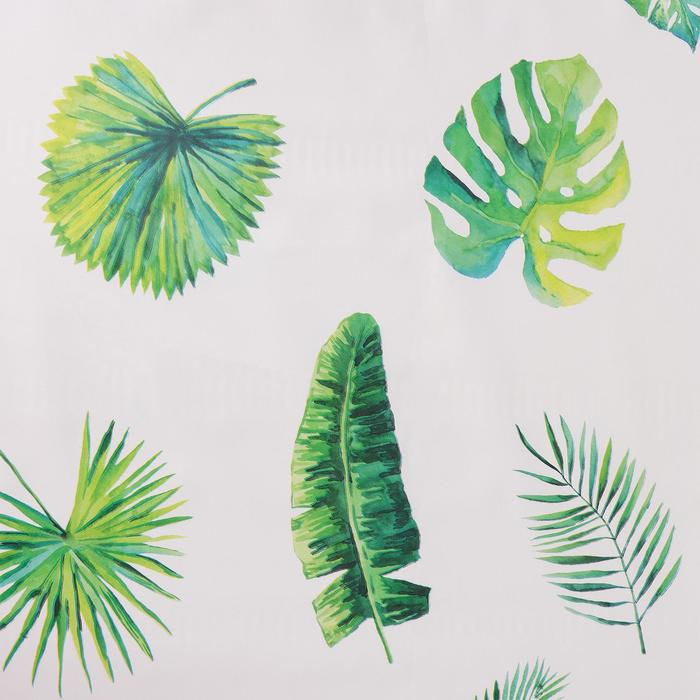 Клеёнка на стол Доляна &laquo;Тропики&raquo;, на тканевой основе, рулон 20 метров, ширина 137 см, общая толщина 0,22 мм, цвет белый