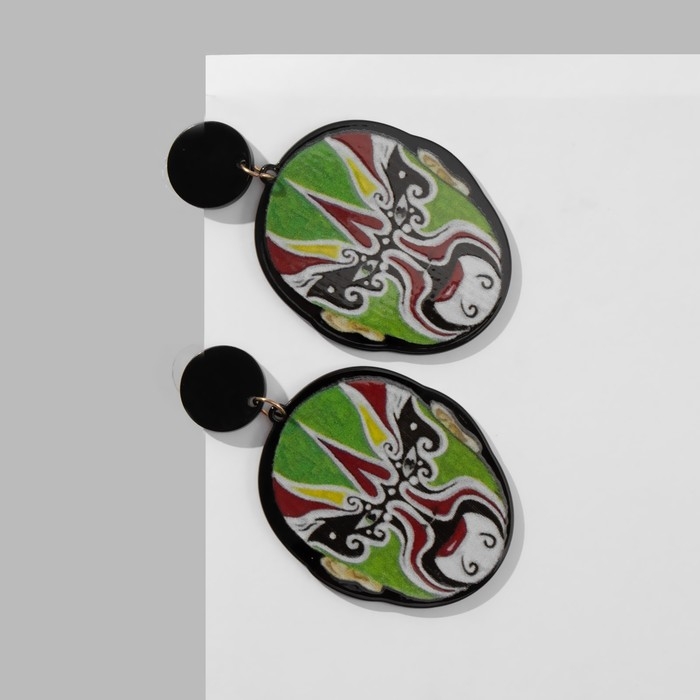 Серьги акрил &laquo;Маска&raquo; китайская, цветные