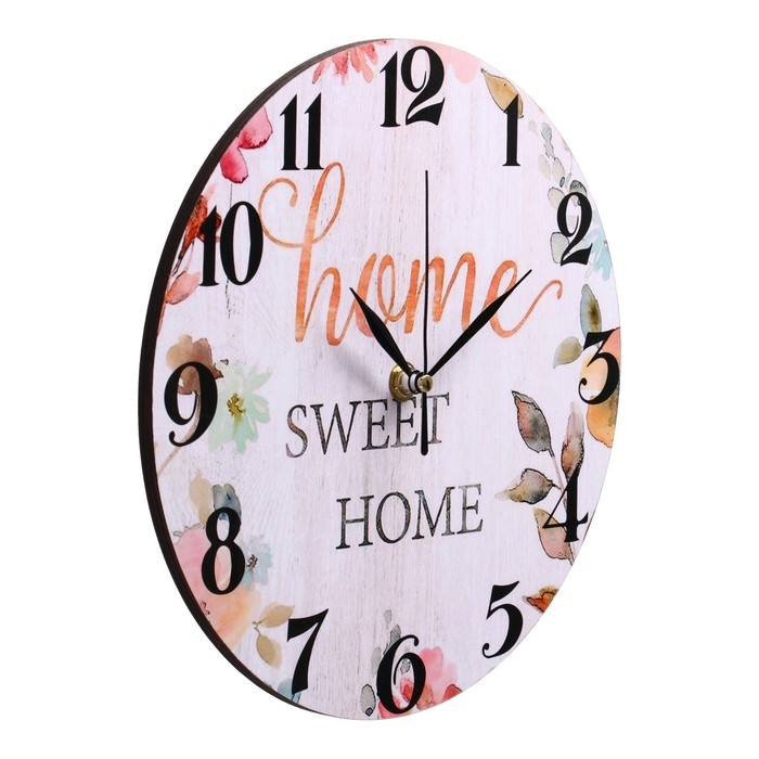 Часы настенные, интерьерные "Дом милый дом", дискретный ход, d-23 см