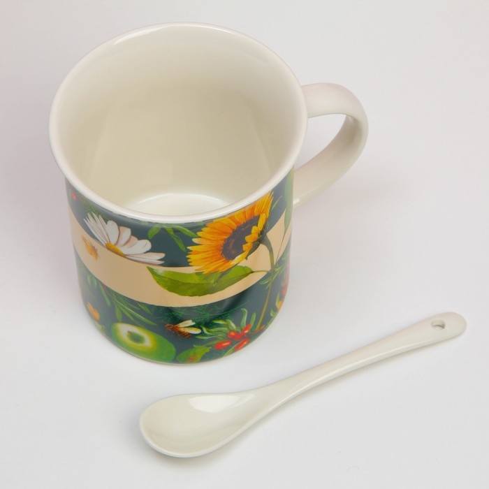 Подарочный набор &laquo;Наполни мир&raquo;: кружка 300 мл, ложка, подставка