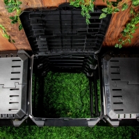 Компостер пластиковый Module, 1200 л, с крышкой, 198 &times; 72 &times; 82,6 см, чёрный