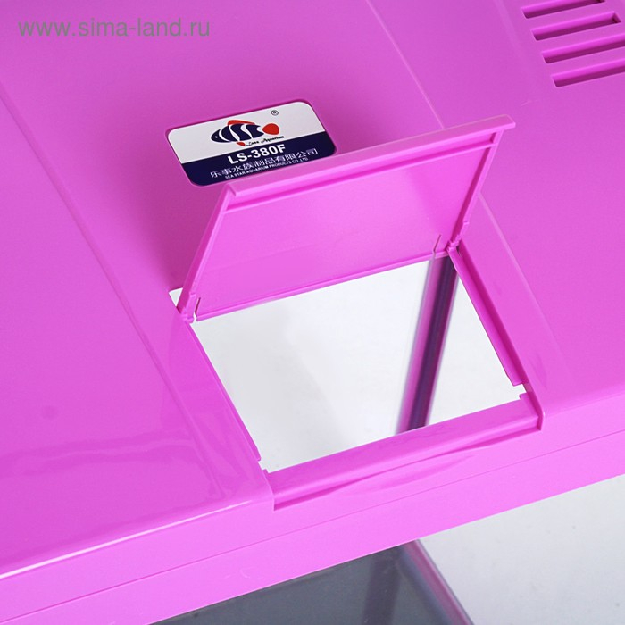 Аквариум SeaStar LS-380F в комплекте: LED-лампа, фильтр, 30 л, розовый