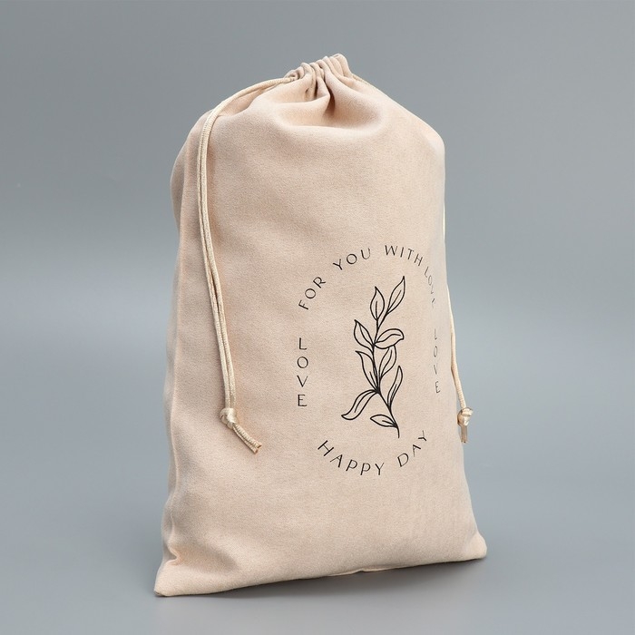 Мешочек подарочный замшевый &laquo;Счастье&raquo;, 20 х 30 см +/- 1.5 см