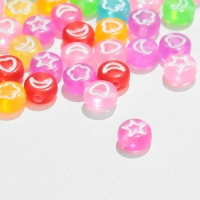 Бусина из акрила &laquo;Рисунки&raquo; (МИКС), 7&times;4 мм, набор 10 г, цвет МИКС