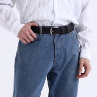 Ремень мужской &laquo;Великан&raquo;, ширина 4 см, винт, пряжка металл, цвет чёрный