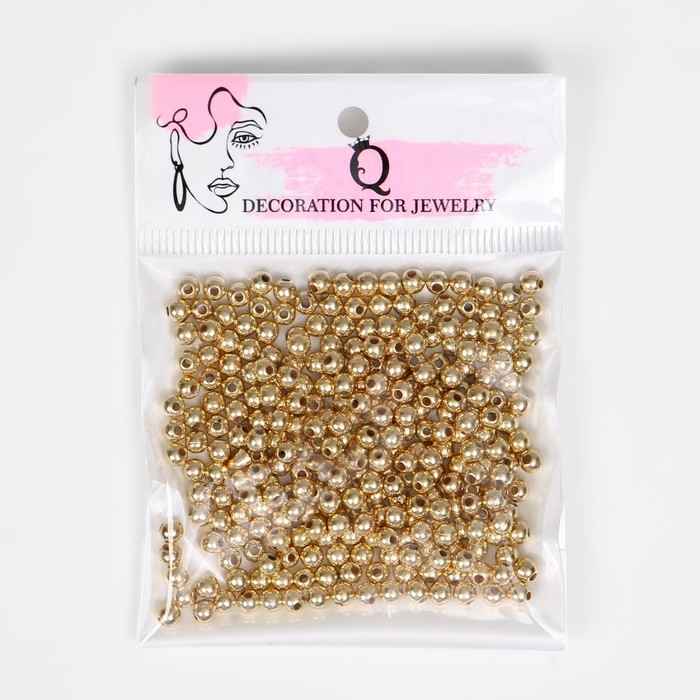 Бусина &laquo;Гематит&raquo; d=4 мм, (набор 10 г), цвет золото