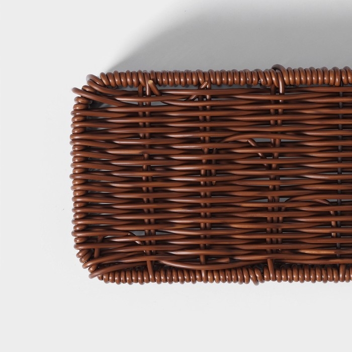 Корзинка для подачи Доляна &laquo;Огайо&raquo; 27&times;10&times;5 см, прямоугольная, цвет коричневый