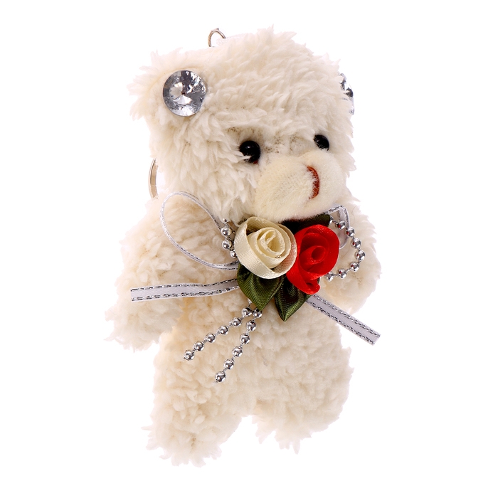 Мягкая игрушка &laquo;Мишутка с цветами&raquo; на брелоке, 11 см, цвет МИКС