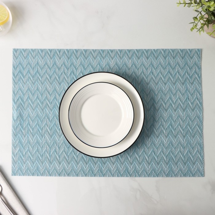 Салфетки сервировочные на стол Доляна, 4 шт, 45&times;30 см, цвет лазурный