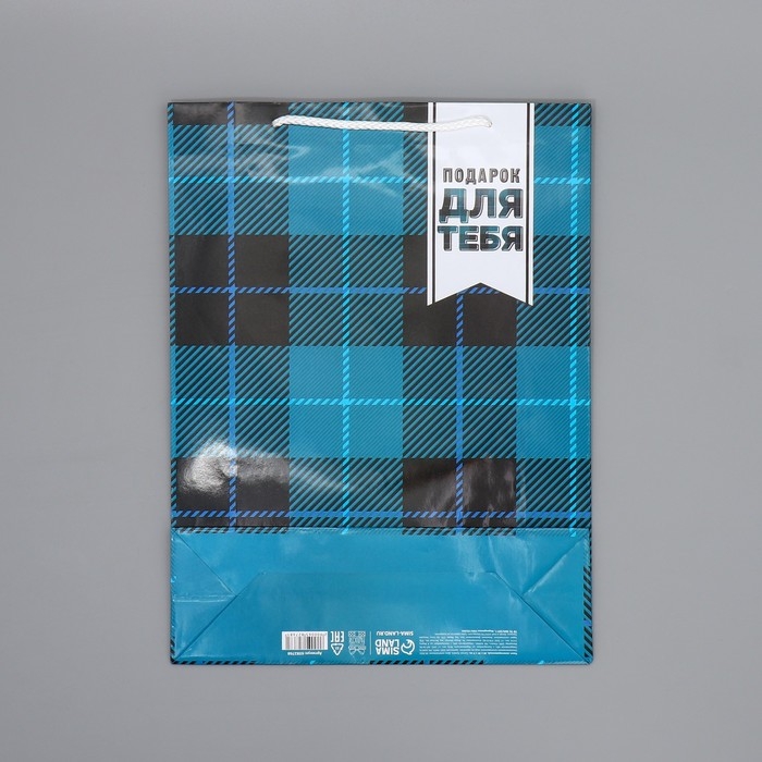 Пакет подарочный ламинированный, упаковка, Real man, L 28 х 38 х 9 см