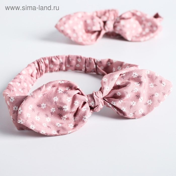 Повязка на голову для мамы и дочки &laquo;Набор для фотосессии: цветочек&raquo;, 2 шт., цв. розовый, M&B