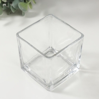 Подсвечник стекло на 1 свечу "Квадратный" прозрачный 8х8х8 см Подсвечник стекло на 1 свечу "Квадратный" прозрачный 8х8х8 см