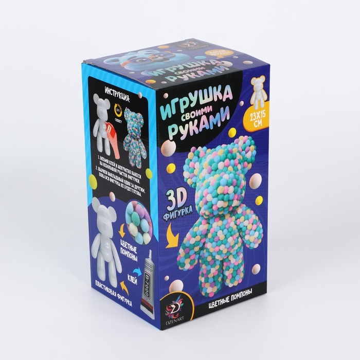 Игрушка помпонами &laquo;Медведь&raquo;, разноцветный