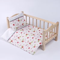 Кукольное постельное &laquo;Божьи коровки&raquo;, х/б: простынь, одеяло 46 &times; 36 см, подушка 23 &times; 19 см