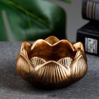 Подсвечник "Цветок Лотос" бронза, 8х8х4см