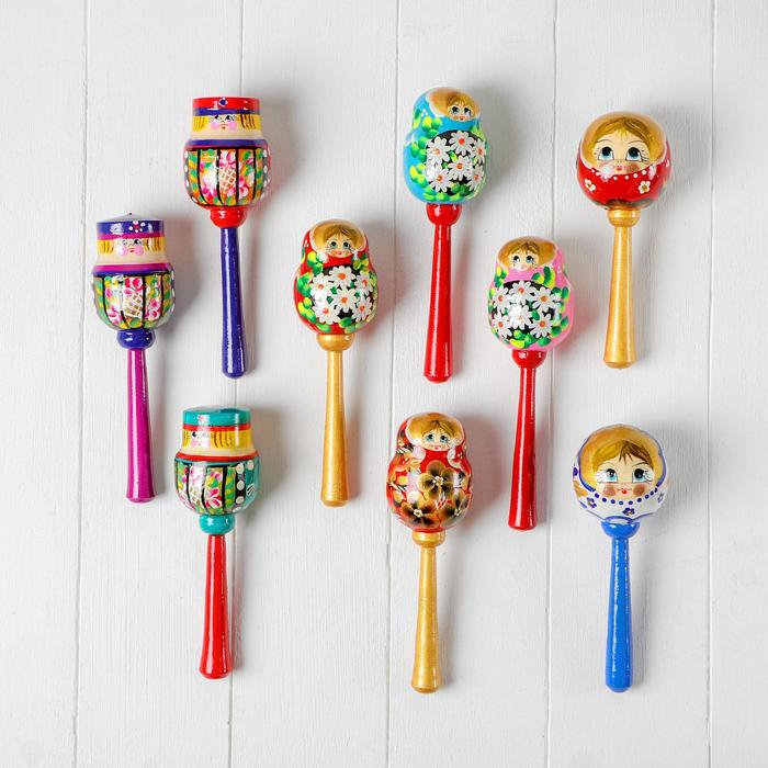 Трещотка "Маракас деревянный" МИКС, длина &mdash; 20 см