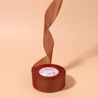 Лента парчовая, 40 мм, 23 &plusmn; 1 м, цвет бордовый №034