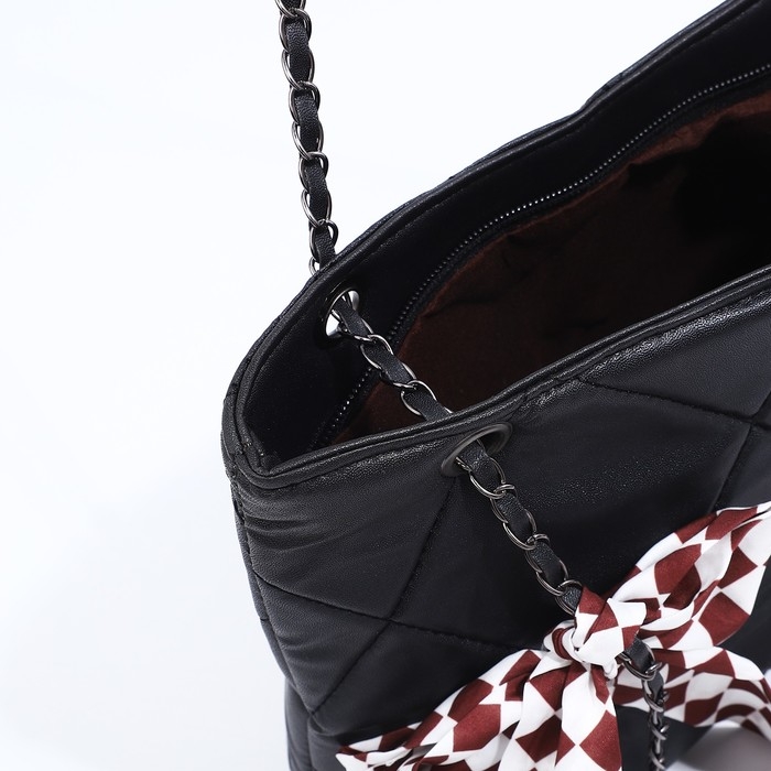 Сумка-шопер женская на молнии, цвет чёрный