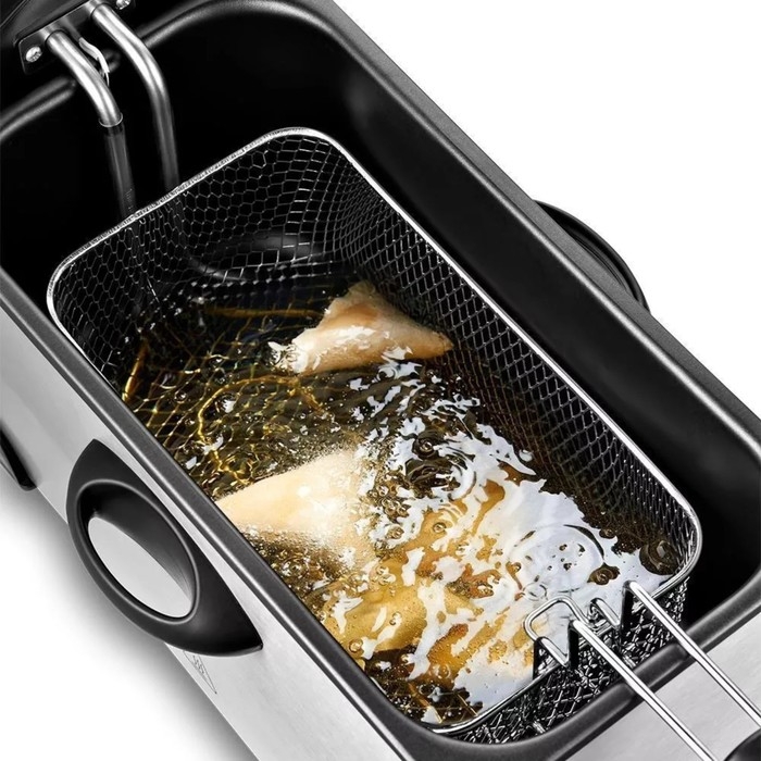 Фритюрница Kitfort KT-4052, 2000 Вт, 6 л, корзины 2 л, 130-190 &deg;C, серо-чёрная