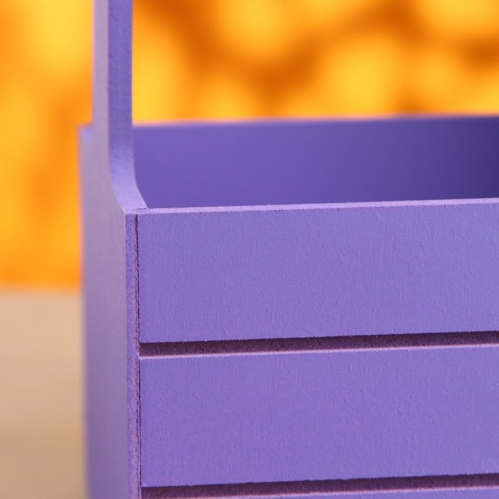 Набор кашпо деревянных 3 в 1 (29&times;18&times;33; 25&times;15&times;30; 21&times;12&times;23) "Аром", Фиолетовый