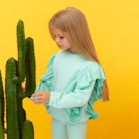 Свитшот для девочки KAFTAN "Basic line" размер 32 (110-116), цвет мята Свитшот для девочки KAFTAN "Basic line" размер 32 (110-116), цвет мята