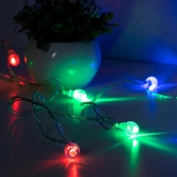 Гирлянда &laquo;Нить&raquo; 5 м с насадками &laquo;Фонарики&raquo;, IP20, прозрачная нить, 20 LED, свечение мульти (RG/RB), мигание, 220 В