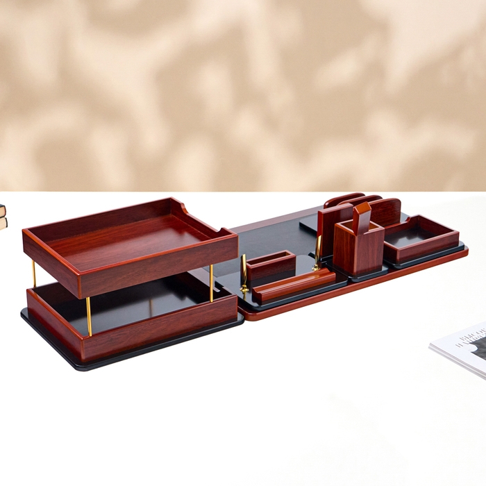 Набор настольный 7в1 (каранд-ца,подст д/ручек,визит-ца,часы Д-010,этажерка,нож канц,п,) Набор настольный 7в1 (каранд-ца,подст д/ручек,визит-ца,часы Д-010,этажерка,нож канц,п,)