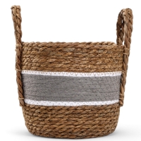 Набор кашпо "Инга" серая полоса, 20,5х25/25,5х28/27х33см