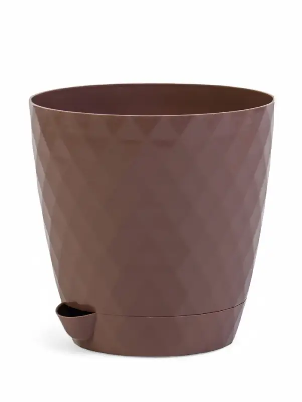 Кашпо с прикорневым поливом "Румба" 1,5 л, D14 см, h-14,5 см, цвет мокко