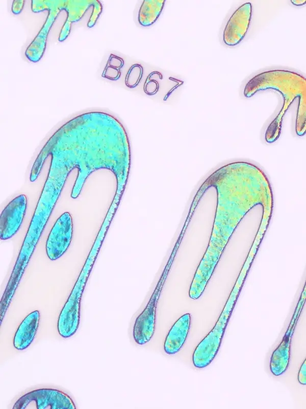 Наклейки для ногтей &laquo;Мороженое&raquo;, голографические, фиолетовые