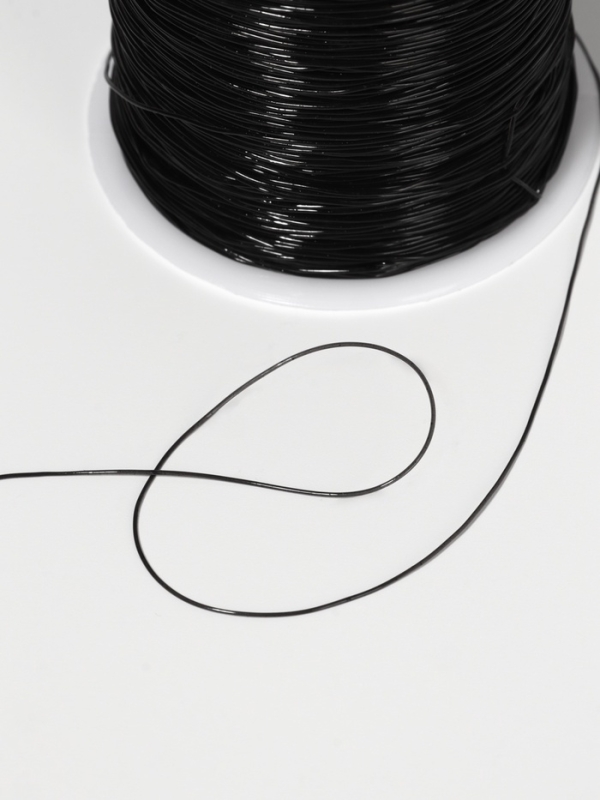 Нить для плетения 100±1м d0,4мм эластичная силикон чёрный АУ Нить для плетения 100±1м d0,4мм эластичная силикон чёрный АУ