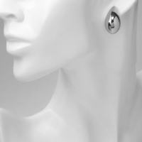 Серьги пластик &laquo;Капля&raquo; изогнутая мини, цвет серебро