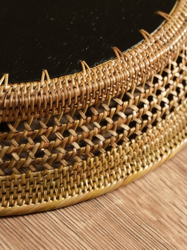 Корзина плетеная ротанг Корзина плетеная ротанг "Цветы 3", 34х34х6 см, МИКС