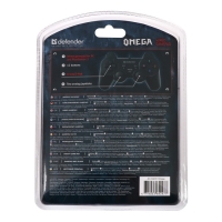 Геймпад Defender Omega USB, проводной, вибрация, для PC, USB, черный