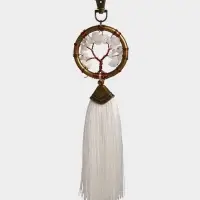 Брелок ловец снов "Великое древо" 19 см, цв. белый