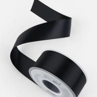 Лента атласная двухсторонняя №0030 38мм*25&plusmn;1м чёрный TR